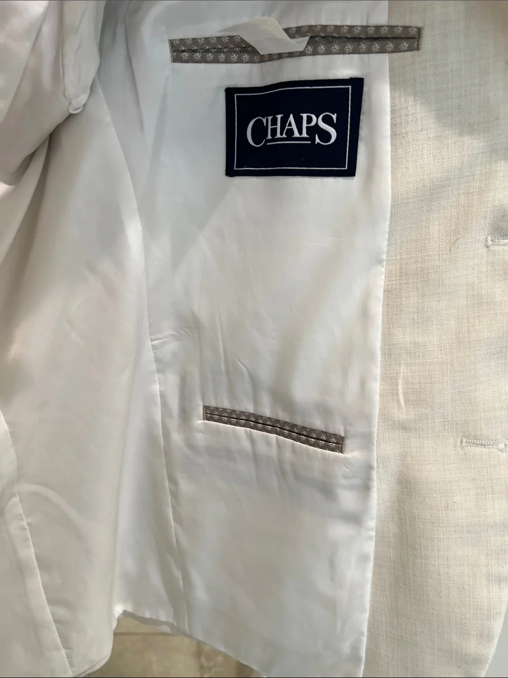 Chaps Light Cream Two-Button Sport Coat